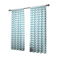 Eclipse Wavy Chevron Rod Pocket Energy Saving Blackout Single Curtain Panel