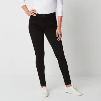 St. John's Bay Womens Mid Rise Secretly Slender Skinny Fit Jean