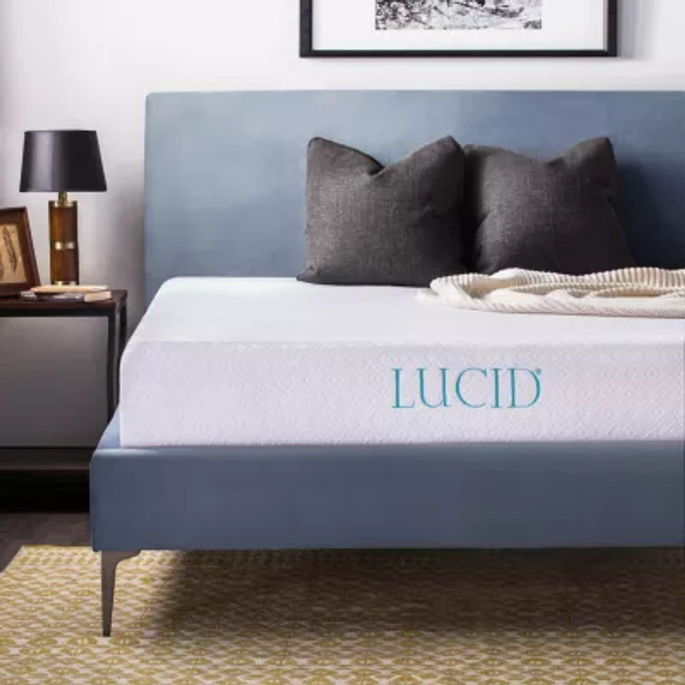 LUCID 10" Dual Layer Gel Memory Foam Mattress in a Box