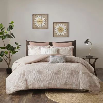 INK+IVY Ellipse 3pc Cotton Jacquard Duvet Cover Set