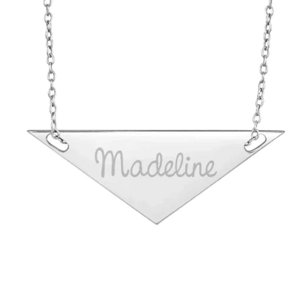 Personalized Sterling Silver Name Triangle Necklace