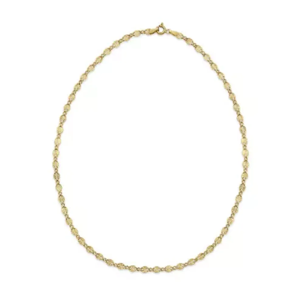 Made in Italy Womens 24K Gold Over Silver 18 Inch Link Chain Necklace