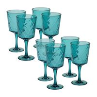 Certified International Teal Diamond Acrylic 8-pc. Goblets