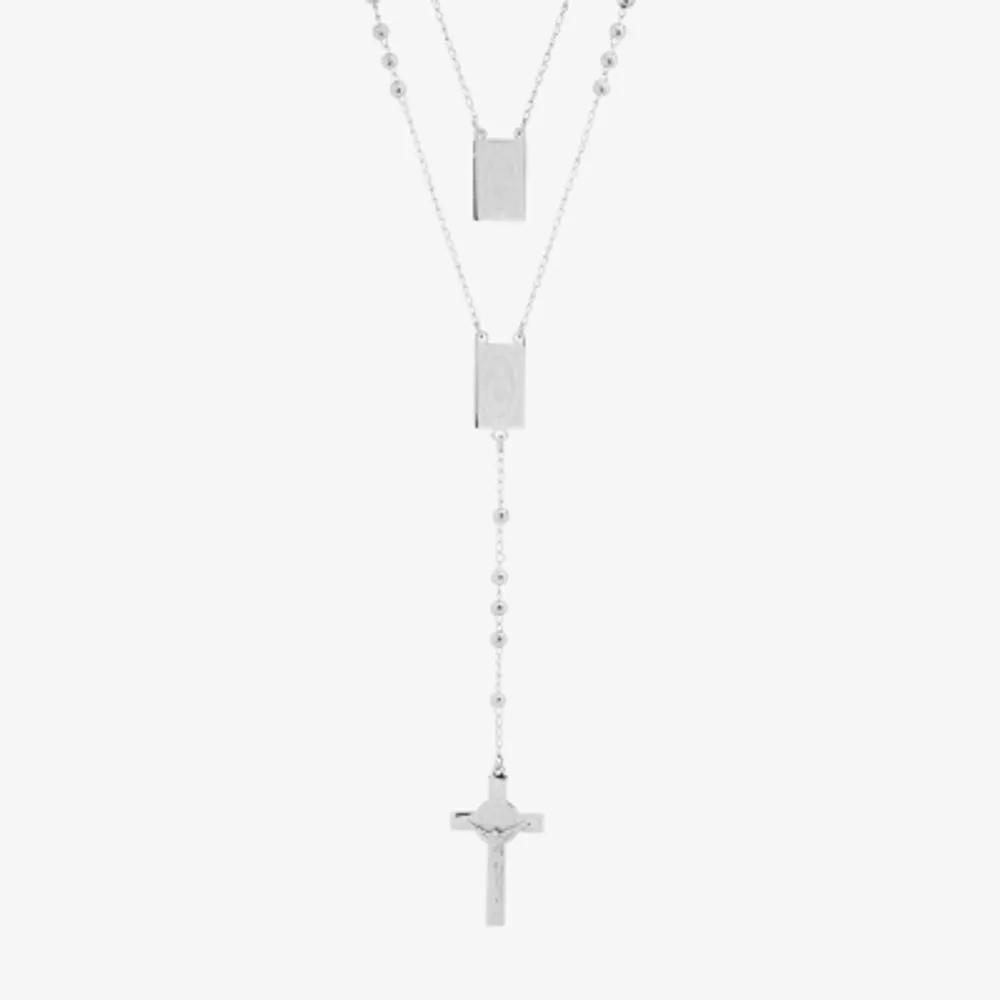 Steeltime Mens Stainless Steel Hypoallergenic 19 Inch Rosary Necklace