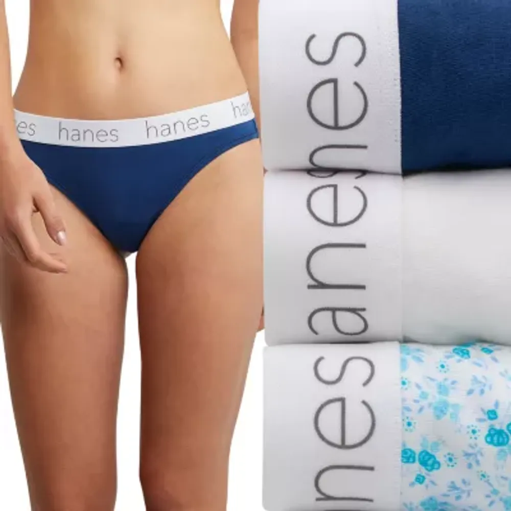 Hanes Originals Ultimate Cotton Stretch Women’s Thong Underwear Pack, 3-Pack 45UOBT