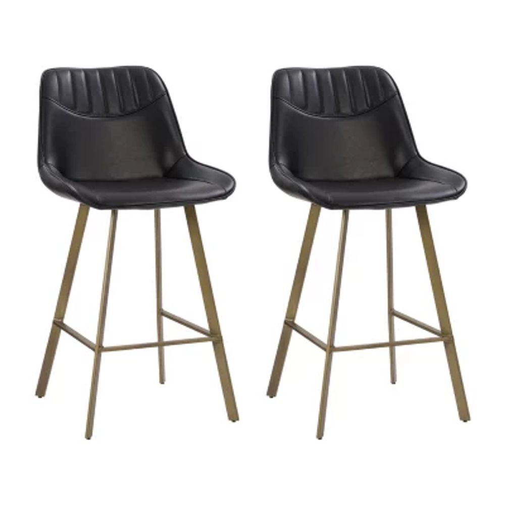 Corliving Christoff Stool 2-pc. Counter Height Upholstered Bar