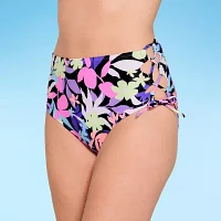 Decree Womens Tropical High Waist Hipster Bikini Swimsuit Bottom Juniors