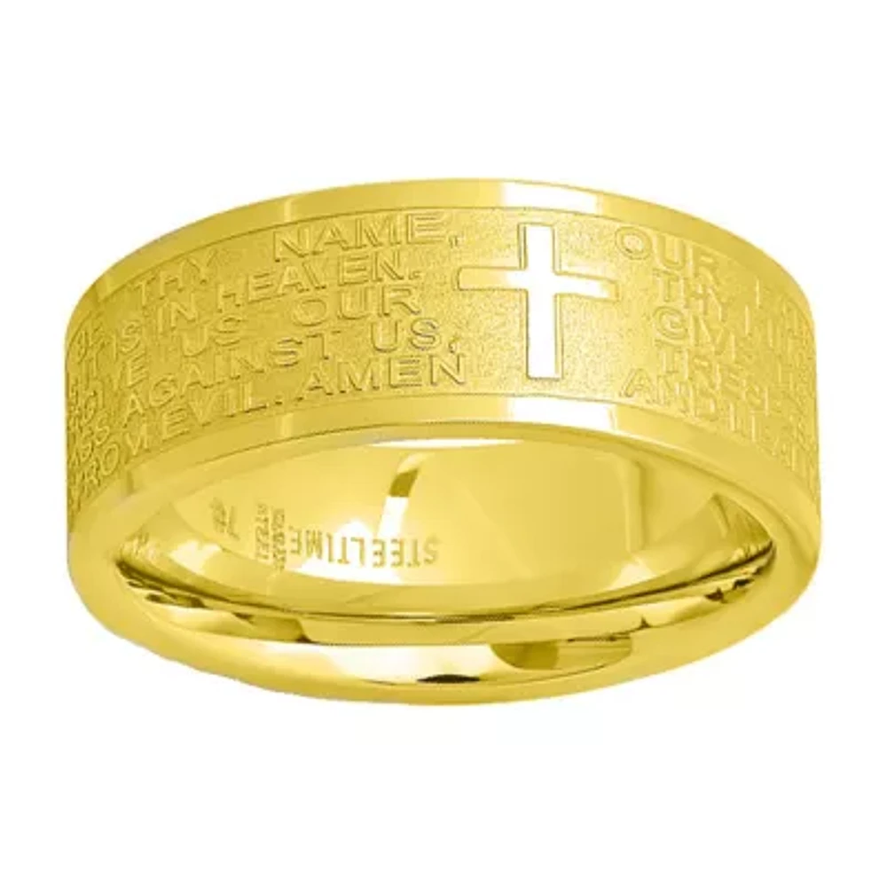 Steeltime Mens 6MM 18K Gold Stainless Steel Band
