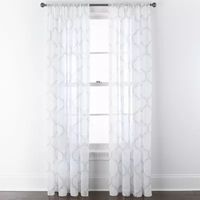 Home Expressions Crushed Voile Rod Pocket Sheer Single Curtain Panel