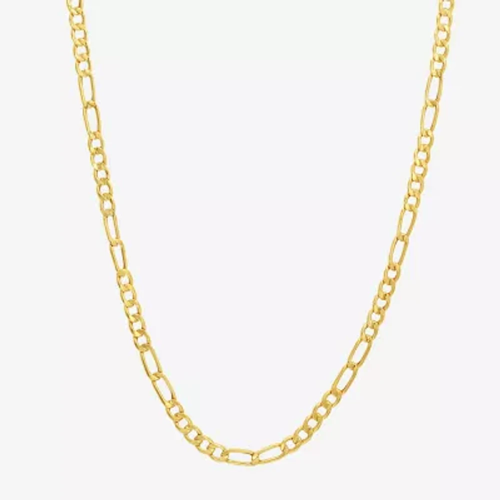 Made in Italy Unisex Adult 10K Gold 20 Inch Figaro Chain Necklace