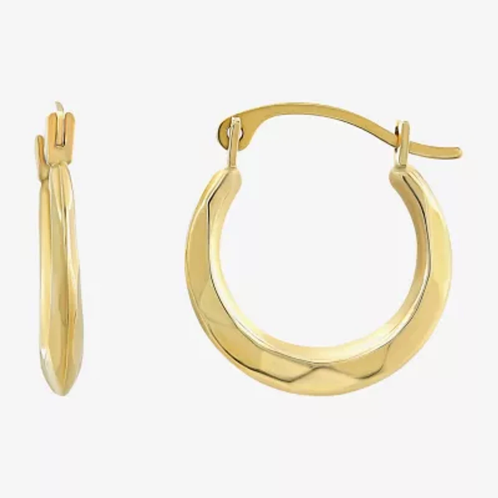 Womens 10K Gold 16mm Round Hoop Earrings