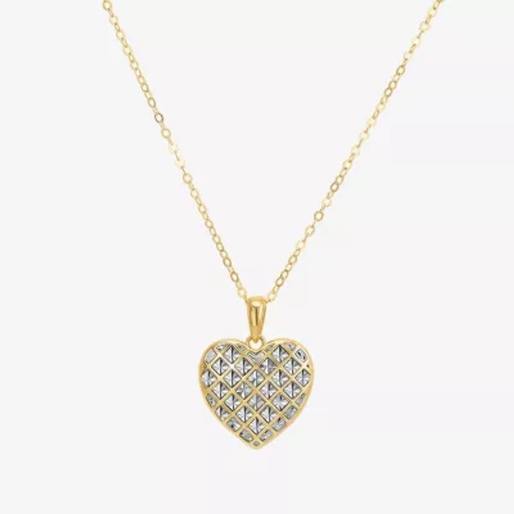 Womens Sterling Silver Heart 18 Inch Pendant Necklace