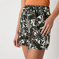 a.n.a Linen Womens High Rise Pull-On Short