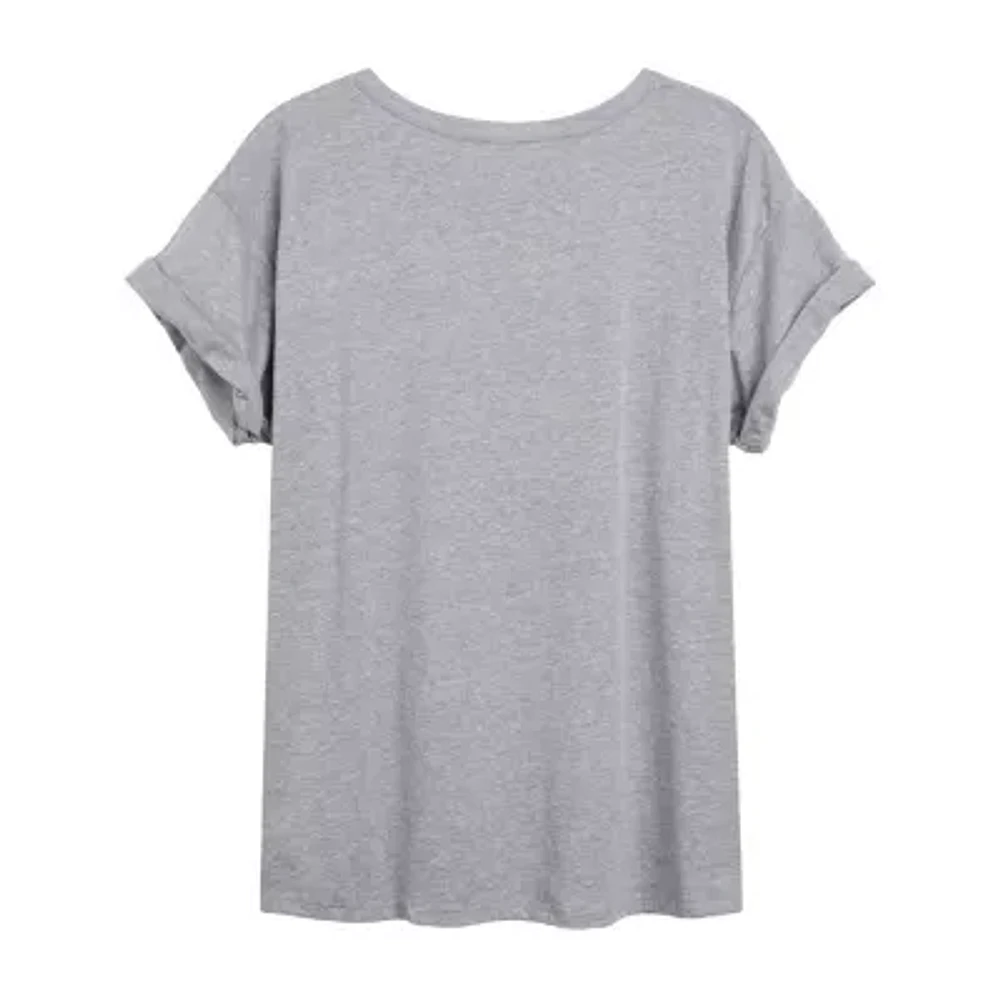 Top O' The Whatever Tee Womens Crew Neck Short Sleeve Regular Fit Garfield Juniors Graphic T-Shirt