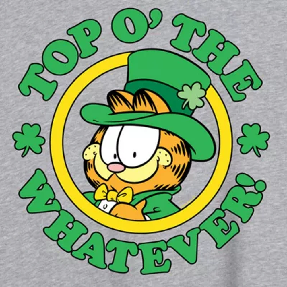 Top O' The Whatever Tee Womens Crew Neck Short Sleeve Regular Fit Garfield Juniors Graphic T-Shirt