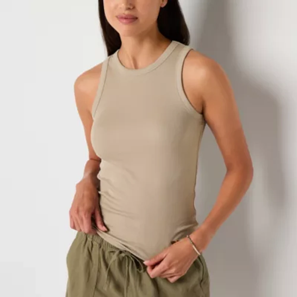 a.n.a Womens High Neck Sleeveless Tall Tank Top