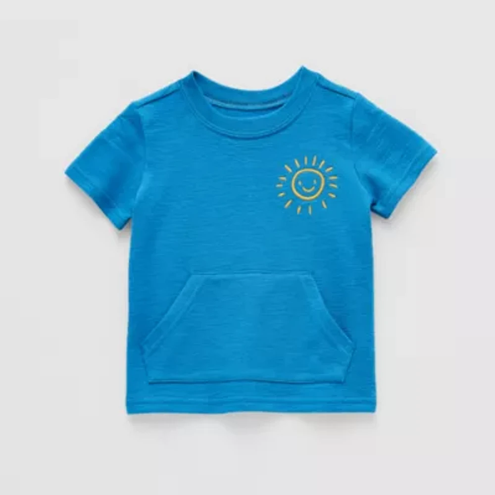 Okie Dokie Baby Boys Crew Neck Short Sleeve Embroidered T-Shirt