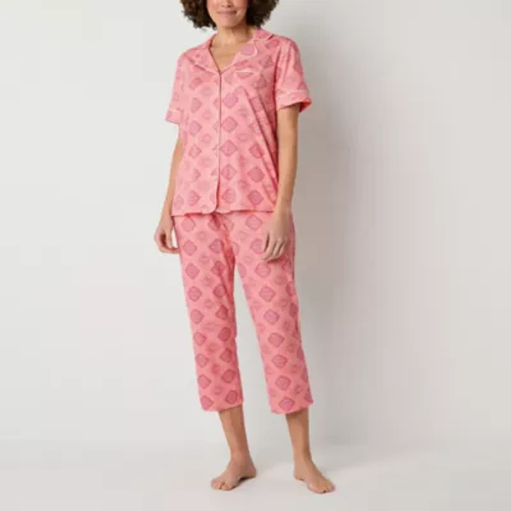 Liz Claiborne Womens Short Sleeve 2-pc. Pajama Sets