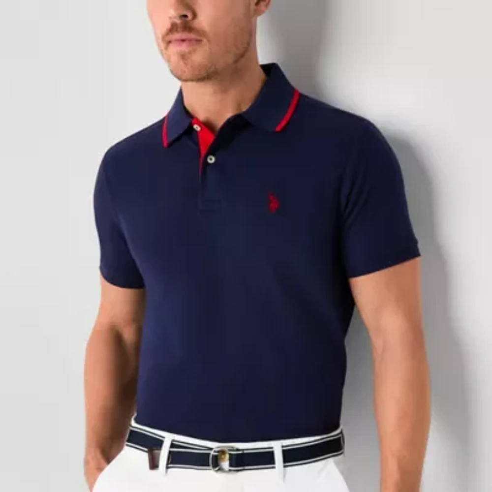 U.S. Polo Assn. Slim Fit Stretch Pique Mens Classic Short Sleeve Shirt