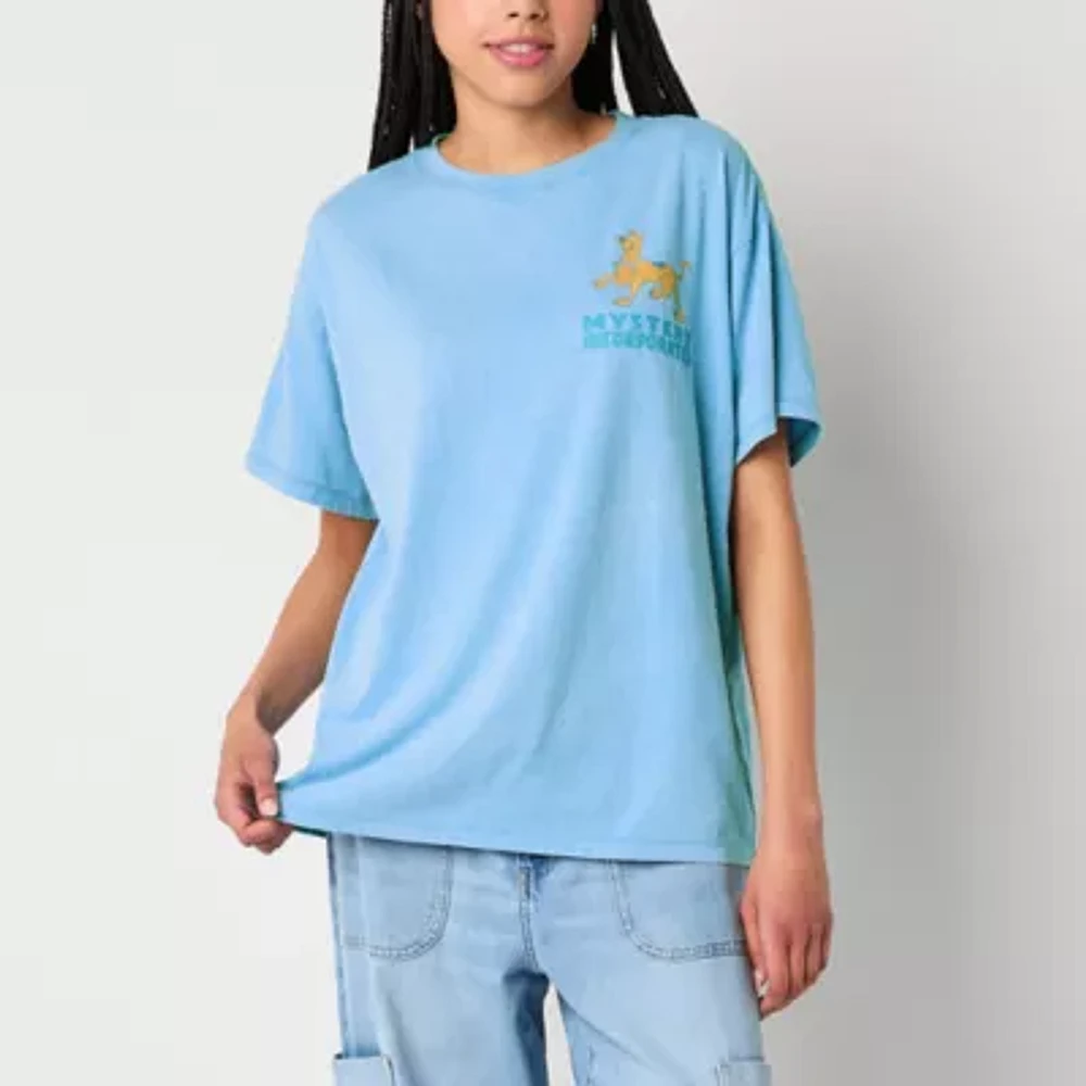 Mystery Solved Boyfriend Tee Womens Crew Neck Short Sleeve Regular Fit Scooby Doo Juniors Graphic T-Shirt