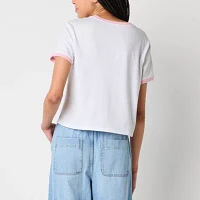 Cherry Coke Bows Ringer Semi Fit Tee Womens Crew Neck Short Sleeve Fitted Juniors Graphic T-Shirt