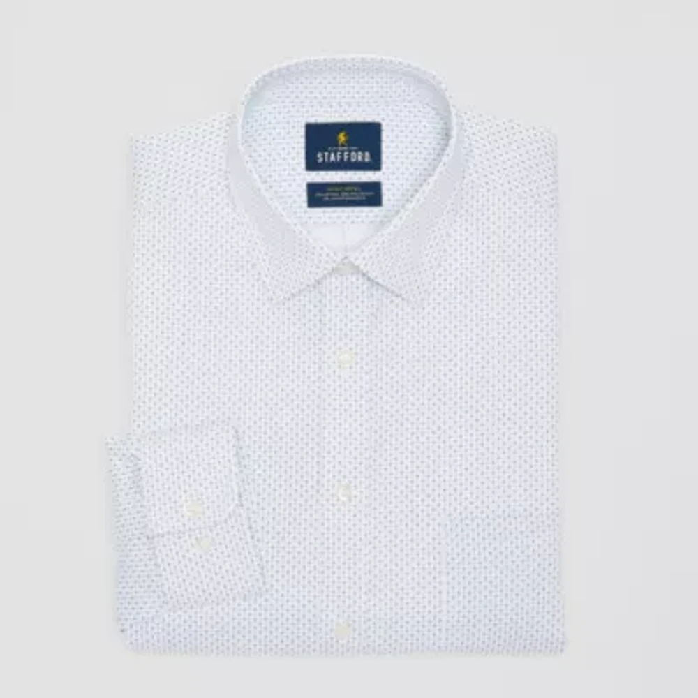 Stafford Advanced Performance Sweat Repel Mens Regular Fit Long Sleeve Dress Shirt