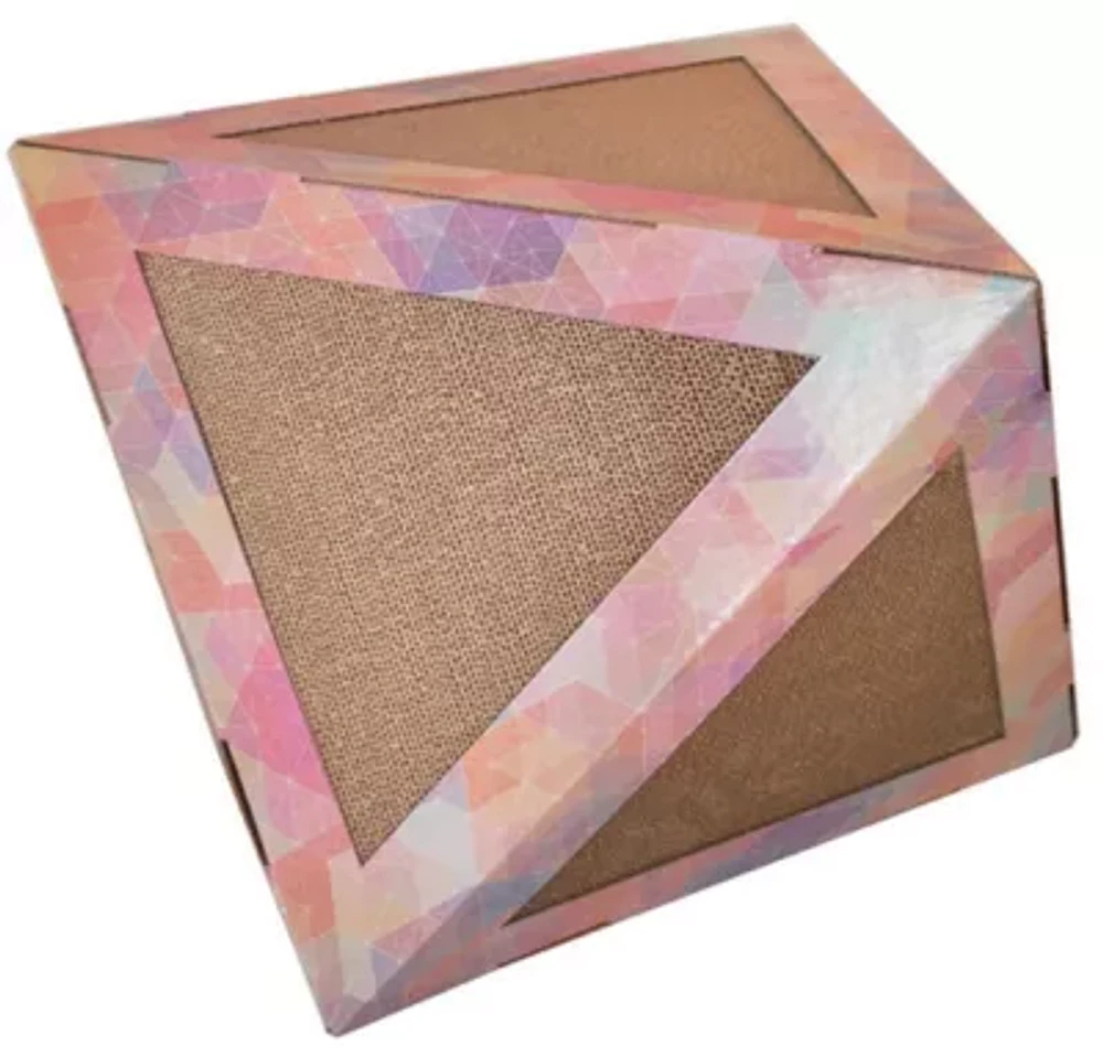 Pet Life Triangular Ultra Premium Collapsible Puzzle Pet Cat Scratcher House