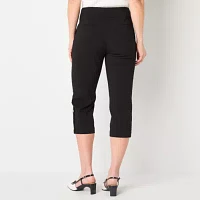 Liz Claiborne April Womens Stretch Fabric Slim Mid Rise Fit Capri Pant