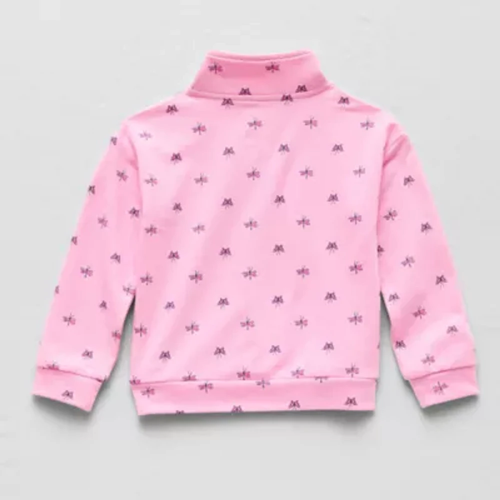Okie Dokie Toddler & Little Girls Mock Neck Long Sleeve Casual Quarter-Zip Pullover