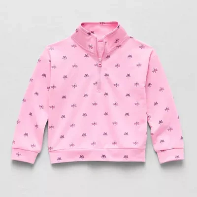 Okie Dokie Toddler & Little Girls Mock Neck Long Sleeve Casual Quarter-Zip Pullover