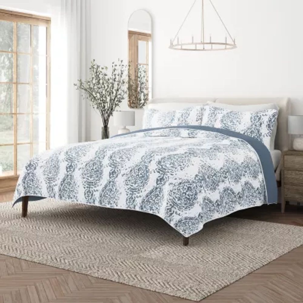 Casual Comfort Damask Reversible Quilt Set