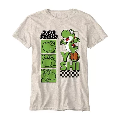 Little & Big Kid Boys Crew Neck Short Sleeve Regular Fit Yoshi Graphic T-Shirt
