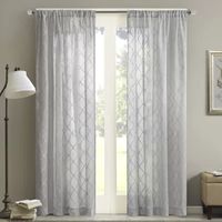Madison Park Iris Diamond Rod Pocket Sheer Single Curtain Panel