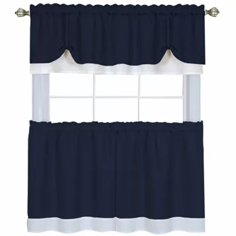 Darcy 3-pc. Rod Pocket Kitchen Curtains & Drapes Window Set
