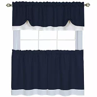 Darcy 3-pc. Rod Pocket Kitchen Curtains & Drapes Window Set