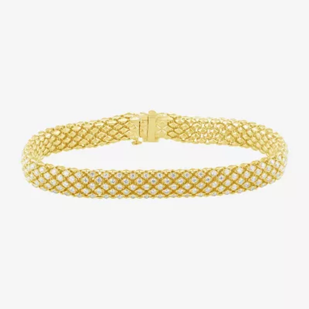 (H-I / I1) Womens 10K Gold 7.25 Inch Chain Bracelet
