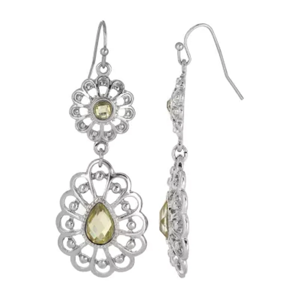 1928 Silver Tone Womens Drop Earrings