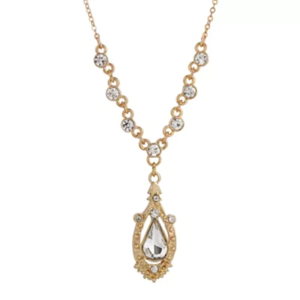 1928 Gold Tone Womens Alloy 16 Inch Pendant Necklace