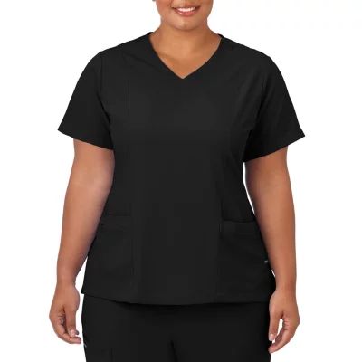 Jockey 2306 Womens Plus V Neck Short Sleeve Stretch Fabric Scrub Top