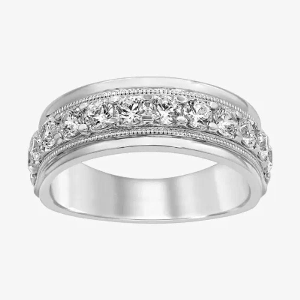 Mens 4.5MM 1 1/2 CT. T.W. Natural White Diamond 10K Gold Wedding Band