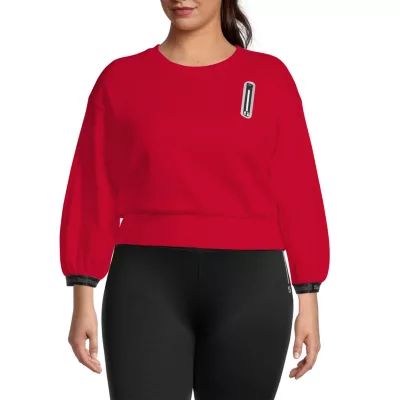 Sports Illustrated Plus Womens Crew Neck 3/4 Sleeve Sweatshirt