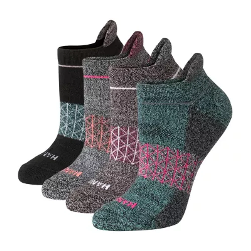 Hanes Absolute Active Heel Tab Womens 4 Pair No Show Socks