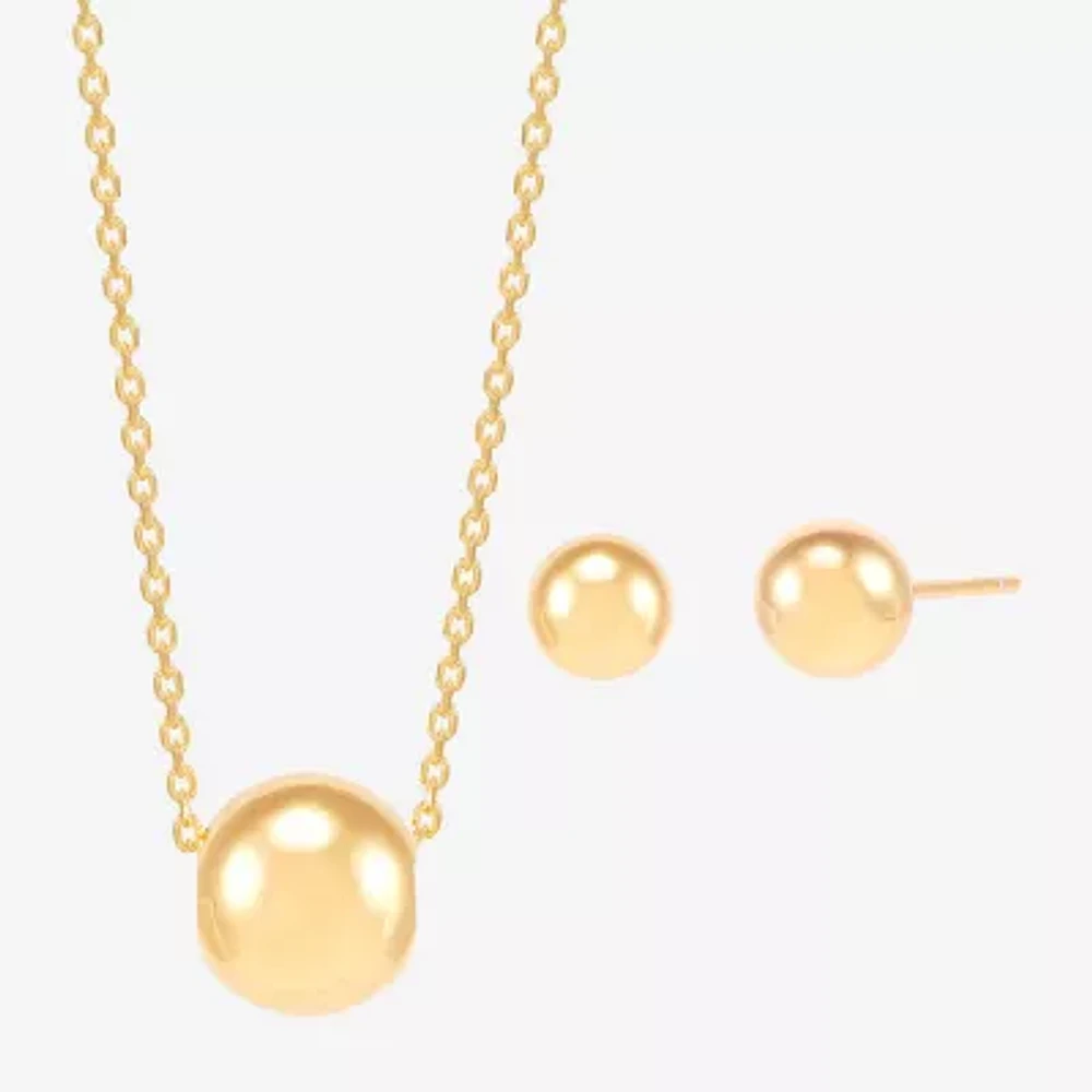Made in Italy Womens 14K Gold Over Silver Round 2-pc. Jewelry Set