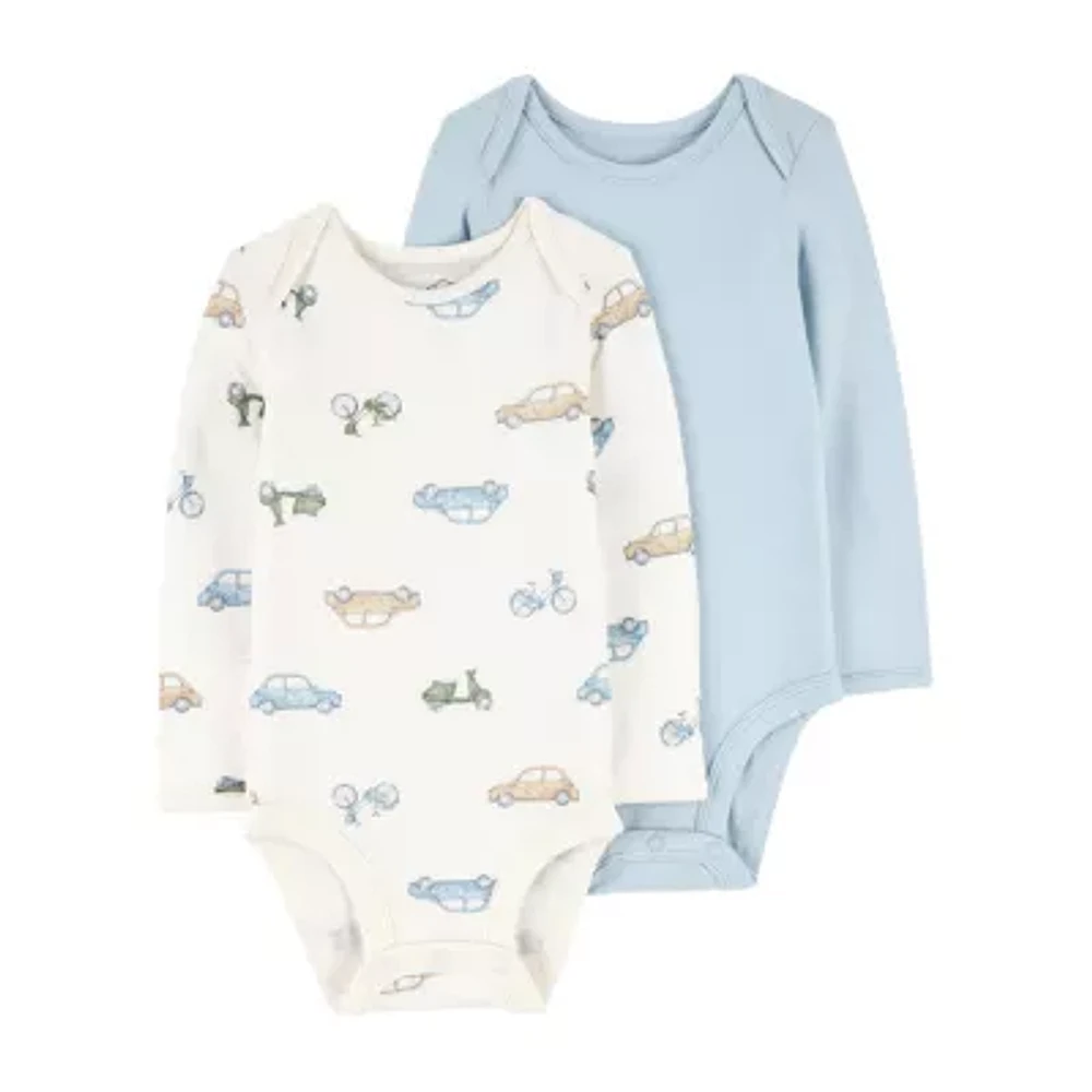 Carter's Purelysoft Baby Boys Crew Neck Long Sleeve 2-pc. Bodysuit