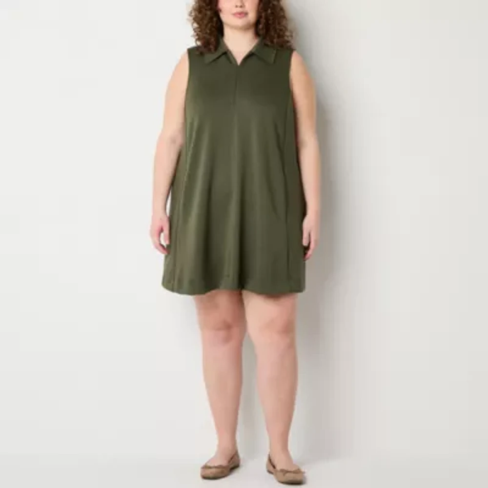 Stylus Womens Sleeveless Plus Shift Dress