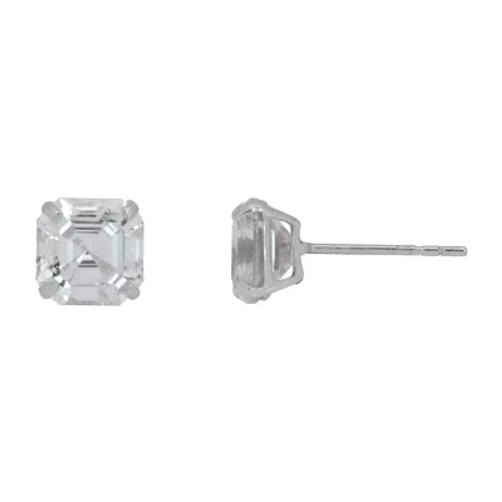 Toc 2 1/2 CT. Cubic Zirconia 10K White Gold 7mm Stud Earrings