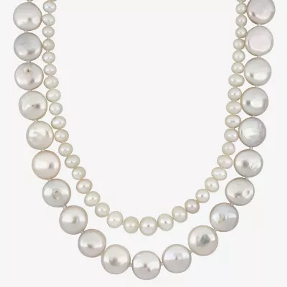 Womens White 17 Inch Strand Necklace