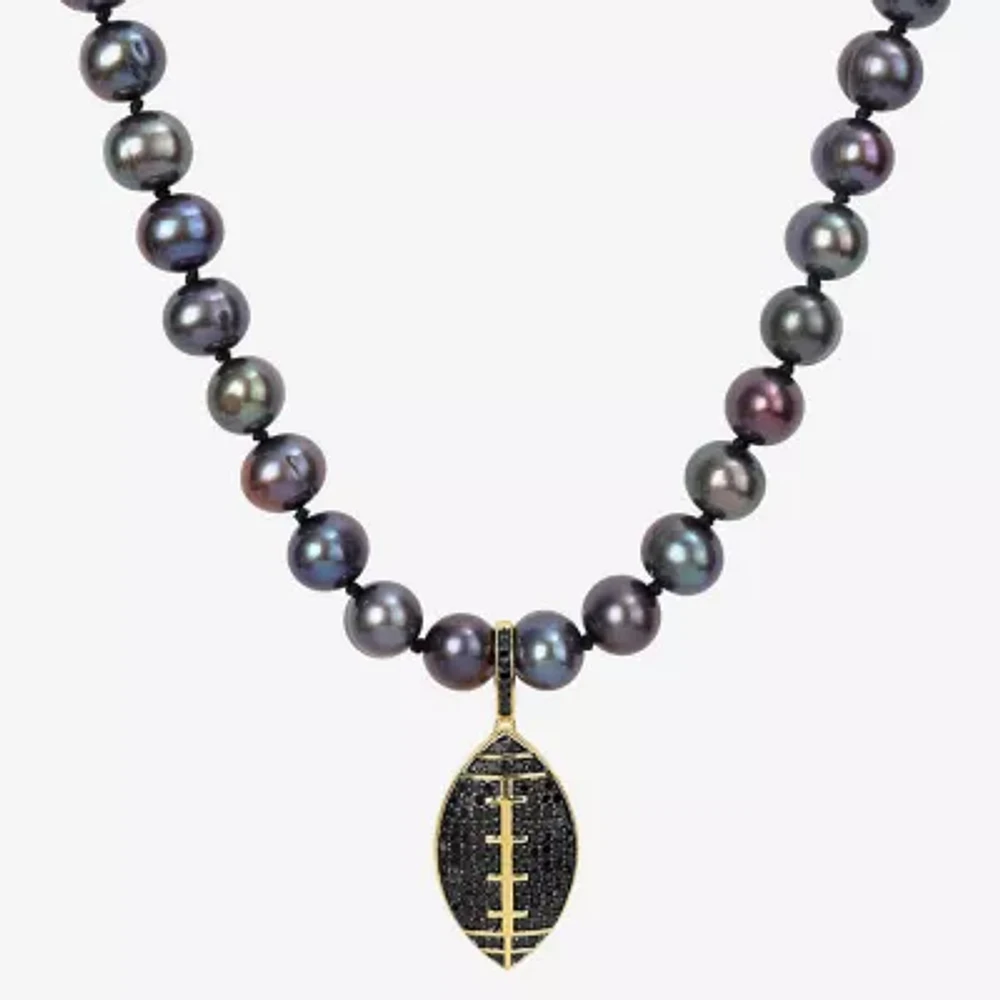 "Football" Mens Black 19 Inch Strand Necklace