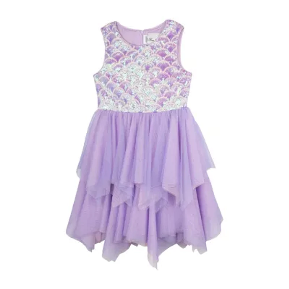 Rare Editions Big Kid Girls Embellished Sleeveless Fit + Flare Dress