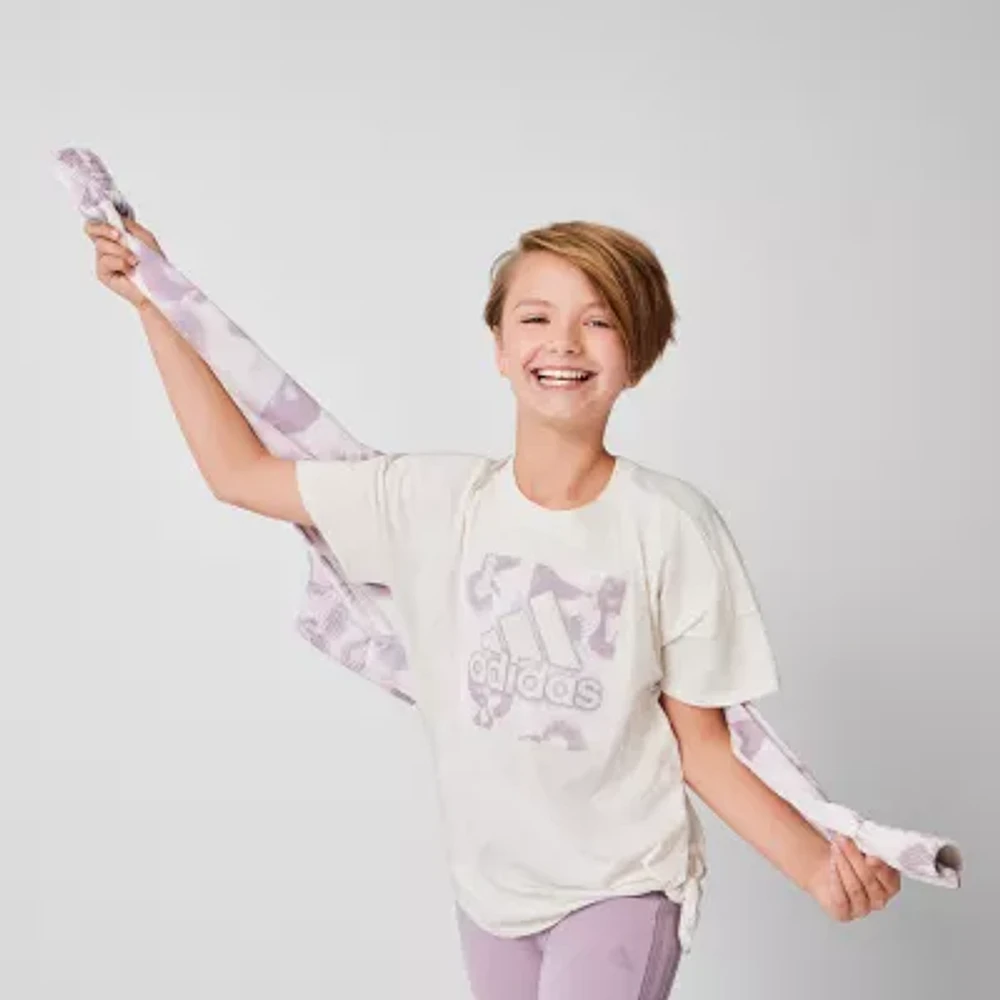 adidas Big Kid Girls Crew Neck Short Sleeve Loose Fit Graphic T-Shirt
